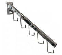 FG112 Наклонный держатель с 5-ю крючками, хром