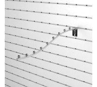 K105-350 Кронштейн изогнутый (тонкий) с 9-ю шариками, 350мм, хром