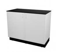 MD12-2d Прилавок 970х1200х600 черный/белый с двумя дверками