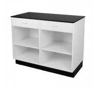 MD12-2dr Прилавок 970х1200х600 черный/белый - 2 ящика, 2 полки