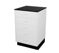 MD6-5dr Прилавок 970х600х600 черный/белый - 5 ящиков