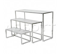 AST-07/1200 (черный муар) Столик демонстрационный средний, столешница ЛДСП, 1200Lх600Hх450Dмм