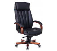 Кресло руководителя Бюрократ T-9922WALNUT черный кожа крестовина металл/дерево