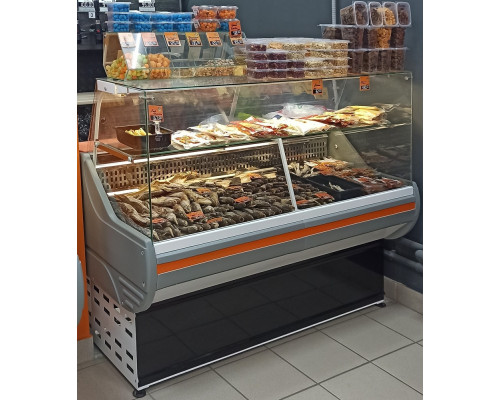 Среднетемпературная холодильная витрина Иней 4МП (0...+7С) прямое стекло 1000х830х1200 мм