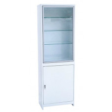 Шкаф 1-но створчатый  ШМС-1-А стекло/металл в алюминиевой раме