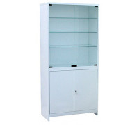 Шкаф 2-ух створчатый стекло/металл ШМС-2-Р с регулируемыми опорами