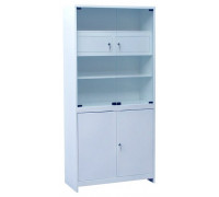 Шкаф 2-ух створчатый стекло/металл ШМС-2-Т-Р с трейзером с регулируемыми опорами