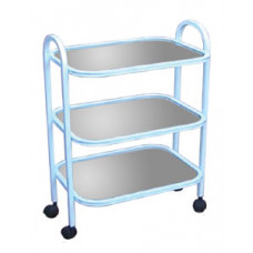 Стол медицинский трехполочный с полками из нержавеющей стали