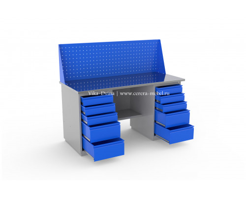 Верстак двухтумбовый ВС-1800/Т2/Т2 №822