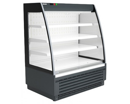 Горка холодильная Cryspi SOLO SML 1250 Д LED (с боковинами, с выпаривателем, 9005 черная)
