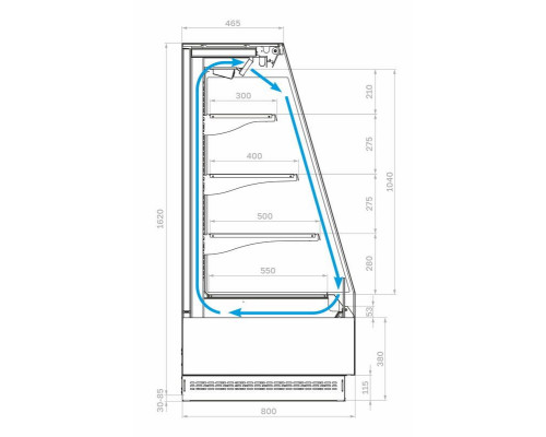 Холодильная горка гастрономическая Carboma F16-08 VM 1,3-2 версия 2.0 (Паттерн 0110 Мариель)