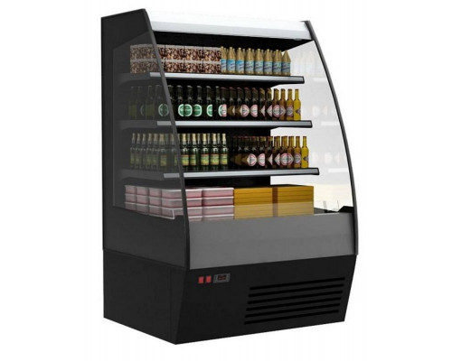 Холодильная горка гастрономическая Carboma F16-08 VM 1,9-2 0020 стеклопакет (Carboma 1600/875 ВХСп-1,9) (9005 цвет черный)