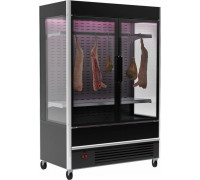 Холодильная горка мясная Carboma FC20-08 VV 1,3-3 X7 (распашные двери структурный стеклопакет) (9005 цвет черный)
