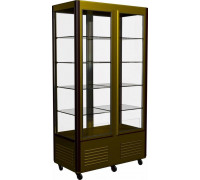 Шкаф кондитерский Carboma D4 VM 800-1 (R800C Сarboma Люкс) (0109-0102 (коричн-золот) 4 дв,стекл полк)
