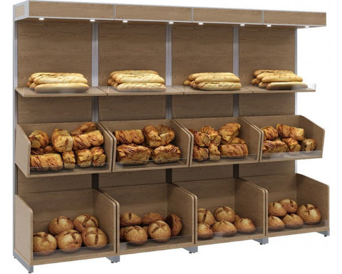 Стеллаж торговый пристенный Carboma S6-22 06 (1008 темный дуб)