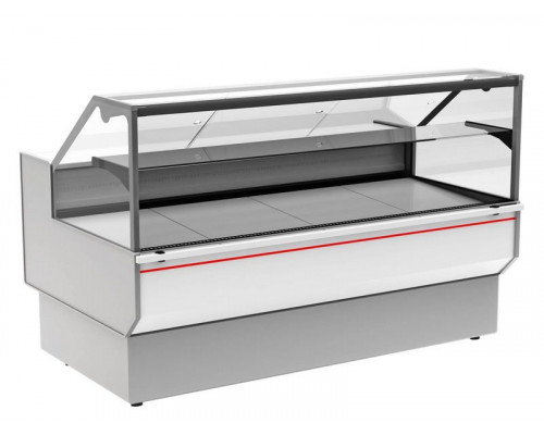 Витрина холодильная Carboma GC95 SM 1,2-1 (ВХС-1,2 Carboma GC95) (0011-9003 боковины серые, декор белый)