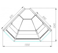 Витрина холодильная Carboma GC95 VM-5 0013-0430 (ВХСу-1 внешний 90 Carboma GC95 KombiLux) (0108 Темный дуб)