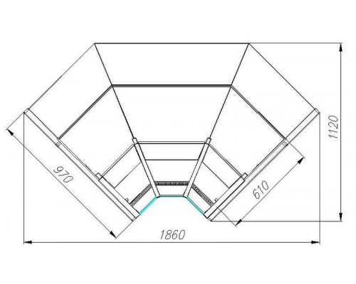 Витрина холодильная Carboma GC95 VM-6 (ВХСу-2 внутренний 90 Carboma GC95) (0011-9003 боковины серые, декор белый)