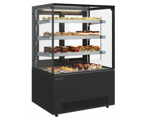 Витрина кондитерская Carboma KC71-130 VV 1,2-2 (открыт., фронт оргстекло) 9005