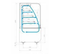 Витрина кондитерская Carboma KR70 VM 0,6-2 Standart открытая, горка (9005)