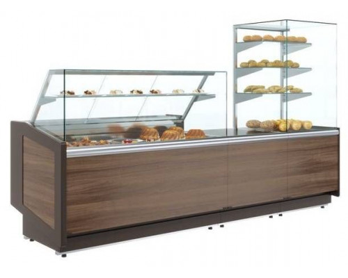 Витрина нейтральная Carboma KC80 N 1,2-21 (без фронтального стекла) (1008 темный дуб)