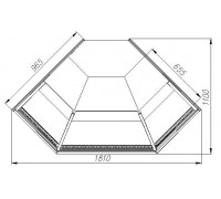 Витрина нейтральная Carboma KC95 N-5 (1008 темный дуб внешний угол 90)