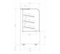 Витрина нейтральная напольная Carboma KR70 N 0,9-1 Light Bread (9005)