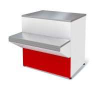 Прилавок нейтральный Илеть NEW расчетно-кассовый неохлаждаемый (красный)
